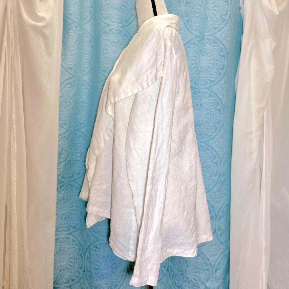Flax 100% Linen Cardigan Jacket Top Sz M - Picture 3 of 7